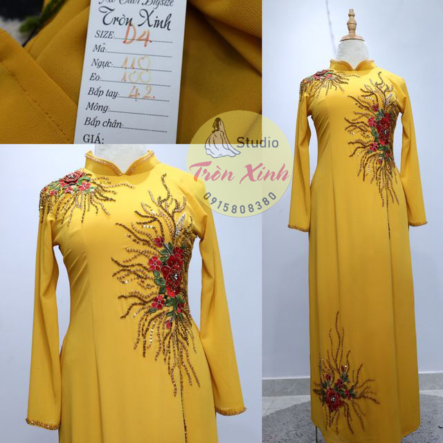 Áo dài sui gia plussize nhã nhặn thanh lịch ngày cưới